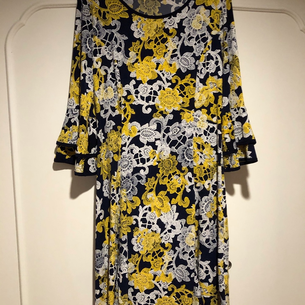Navy gold and white dress